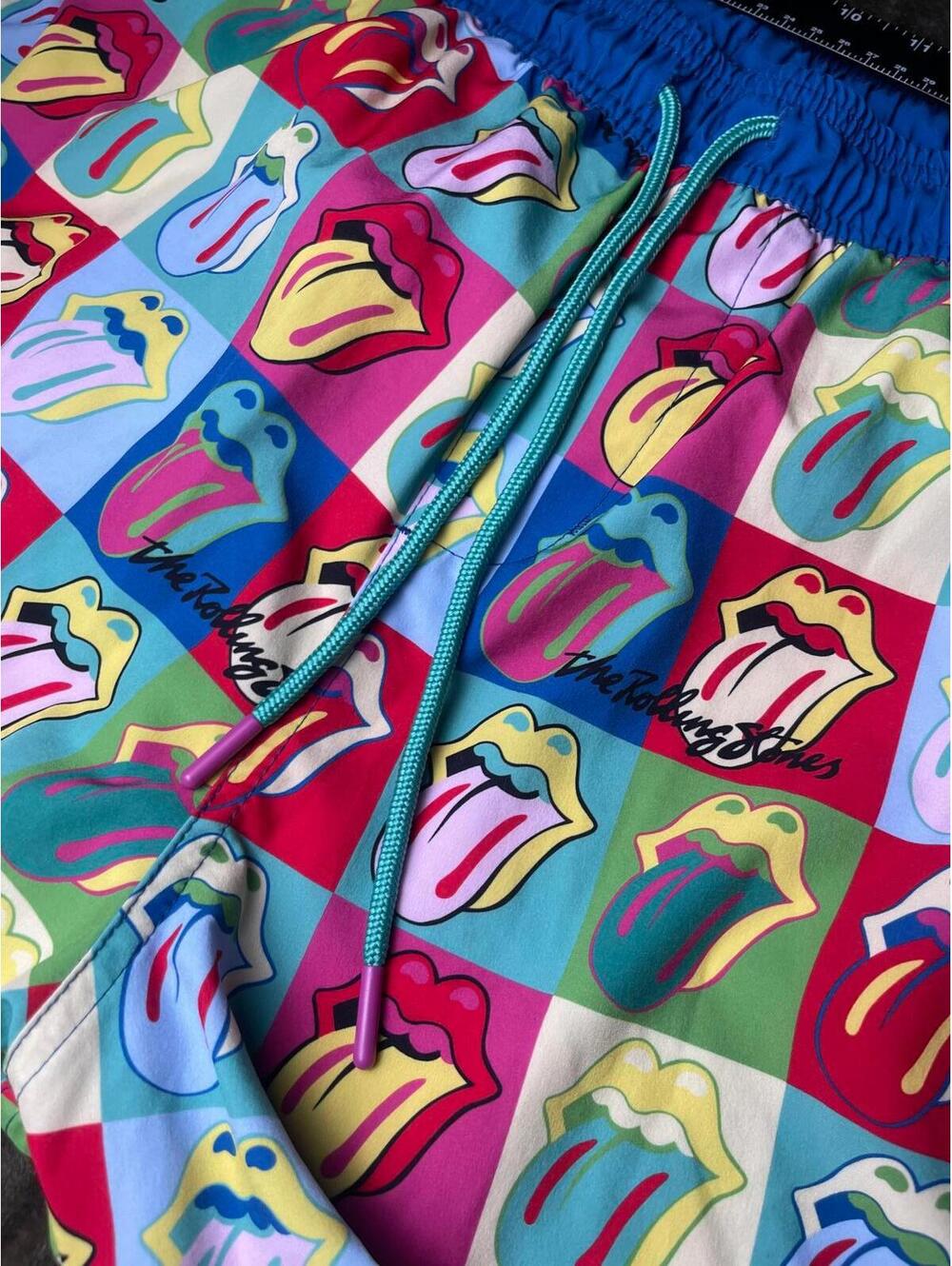 The Rolling Stones Men's Swim Trunks 3XL Colorful Graphic Print